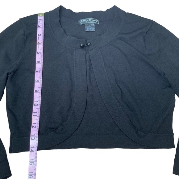 Jessica Howard Evenings Shrug Black 3/4 Sleeve Women’s Small Cropped Cardigan - Picture 5 of 5